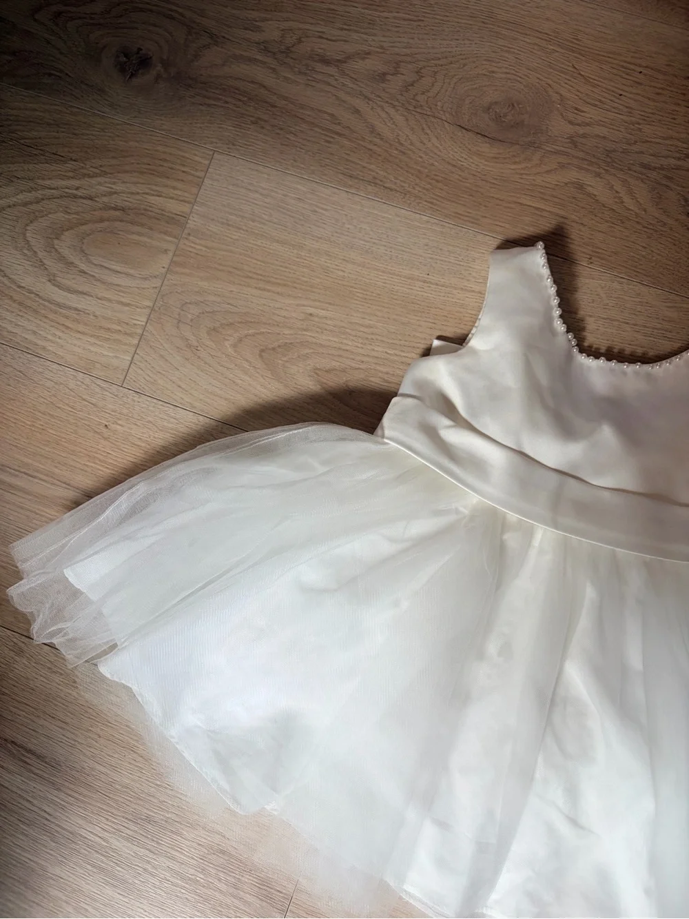 Azazie Jani Ivory Tulle Party Dress for Girls - Sleeveless Fit-and-Flare